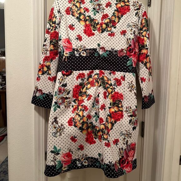 Stylewe Aofuli colorful flowers , polka dots & lemon dress -4XL- lined- NWT - Picture 3 of 13